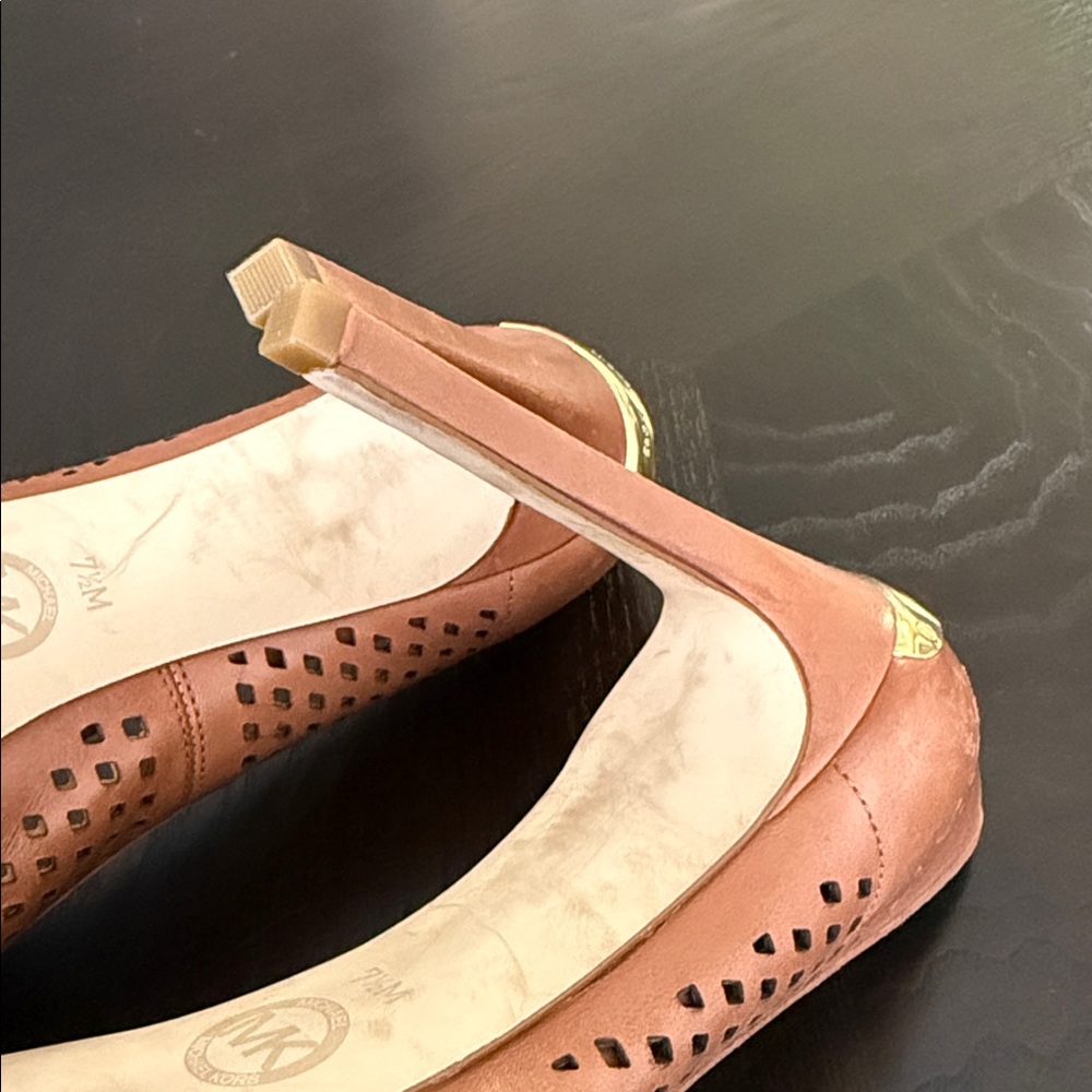 MICHAEL Michael Kors Florentine Laser-cut Leather Pumps In Brown and Tan - Picture 11 of 16